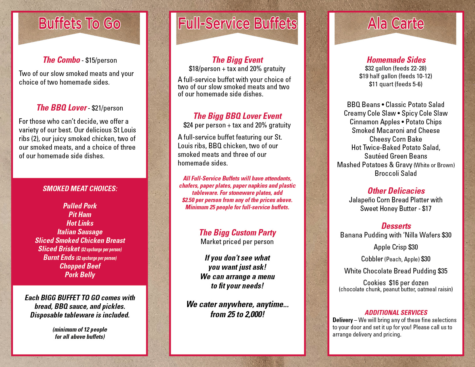 Catering Menu Page 2