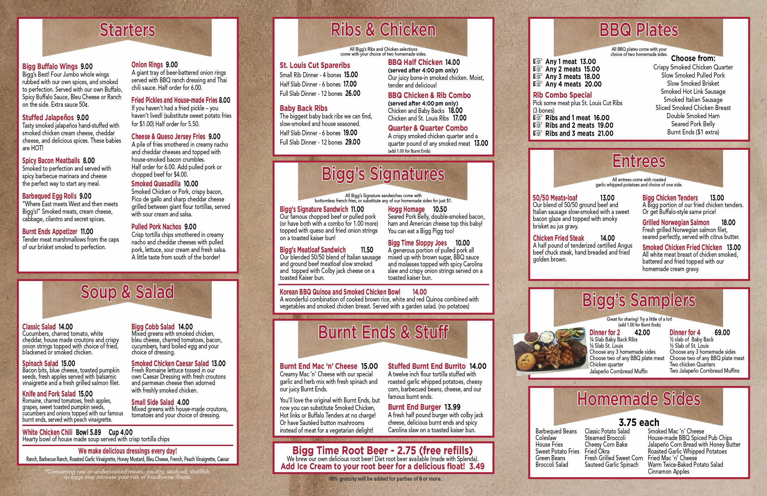 Dinner Menu Page 2