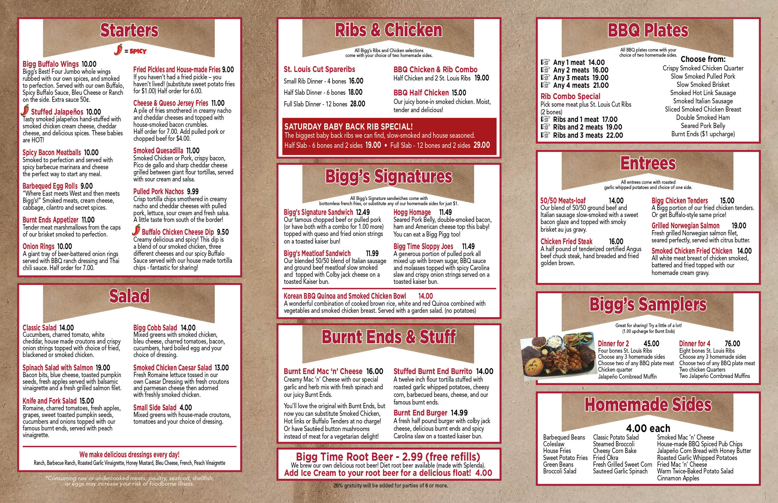 Dinner Menu Page 2